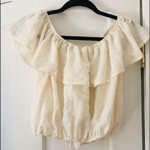 Cream Off The Shoulder Tube Top